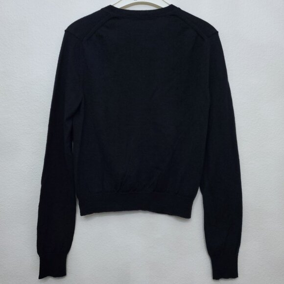 Tory Burch Navy Blue 100% Merino Wool Button-Up Cardigan Sweater Size Small - Picture 9 of 14